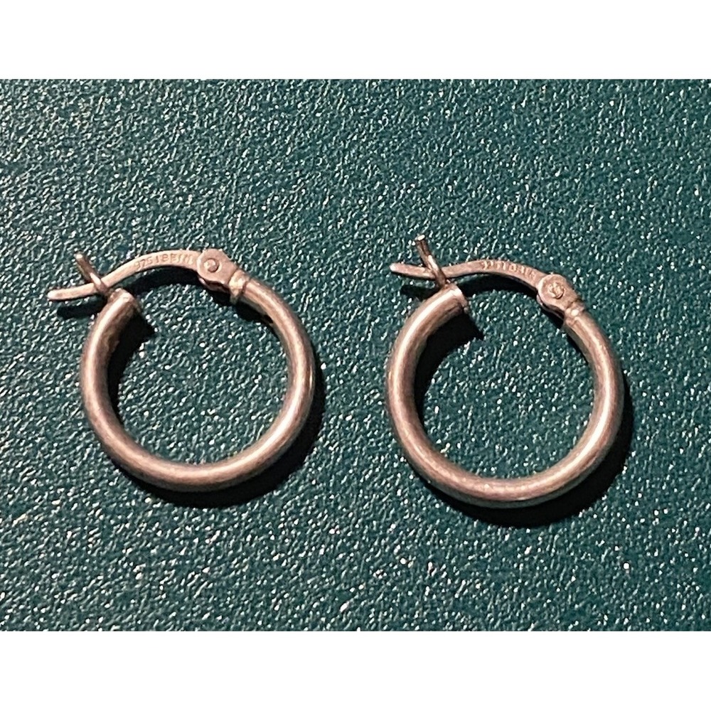 Italian Sterling Silver 925 Classic Style Hoop Earrings 3/4" Signed IBBIN 1.45g